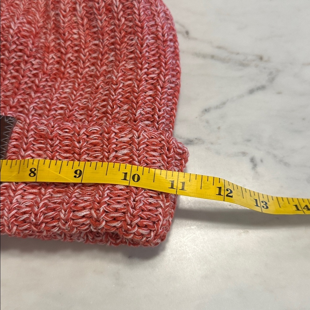 Love Your Melon Red& White Marled Knit Beanie - Picture 5 of 6